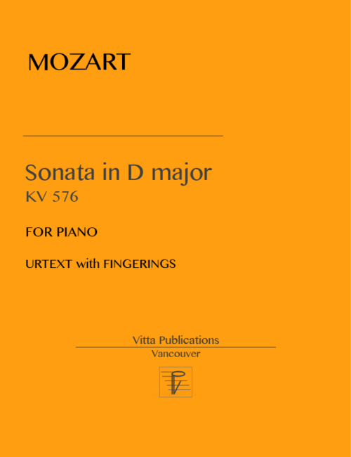 Mozart. Sonata in D major  K 576 URTEXT