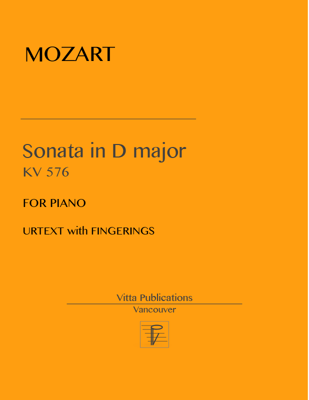 Mozart. Sonata in D major  K 576 URTEXT